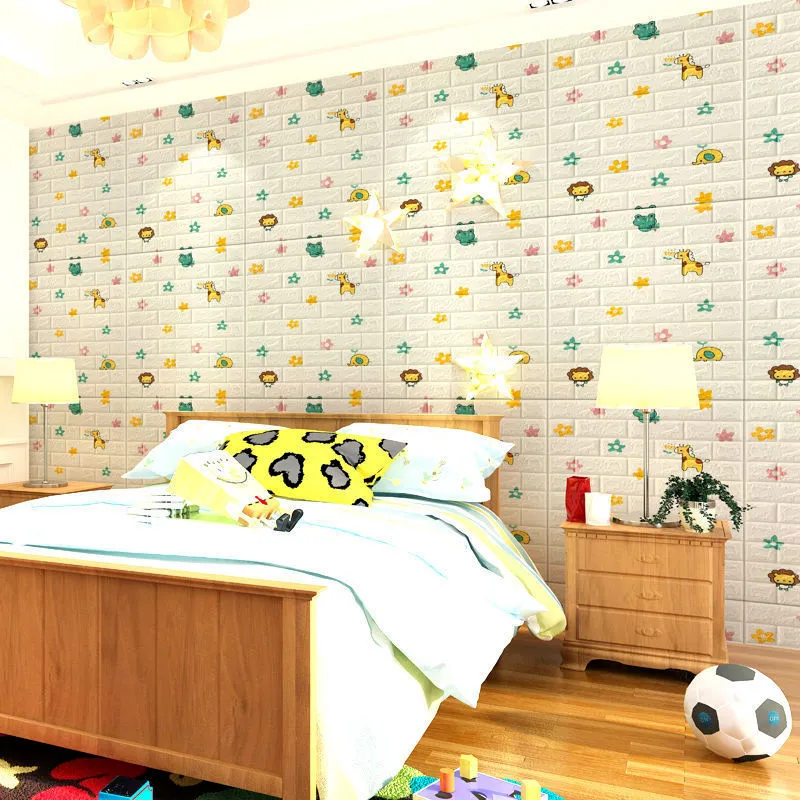Phối màu tự do xốp dán tường phòng ngủ