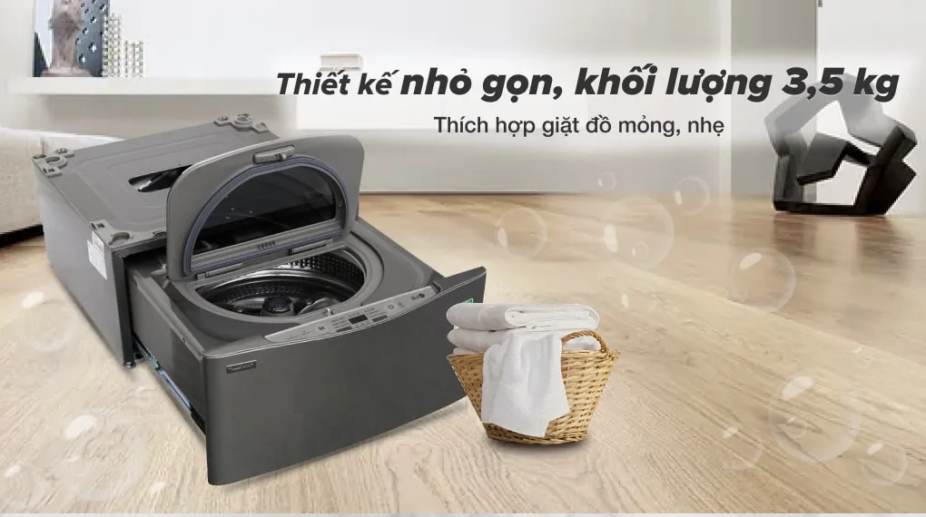 Máy giặt mini dưới 5 kg là dòng máy mini phổ biến và có trong lượng nhỏ nhất trong tất cả các dòng máy giặt. Chính vì thế, nó thể giúp bạn tiết kiệm được thời gian, điện và nước trong quá trình sử dụng. 