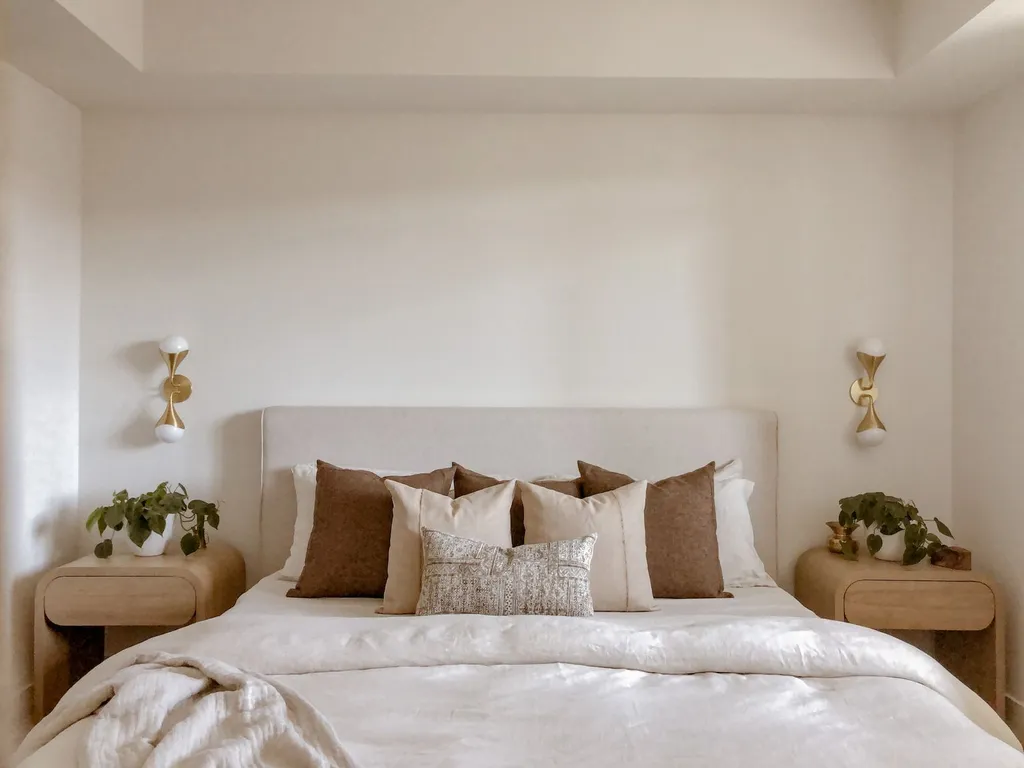 Không gian phòng ngủ được thiết kế để phù hợp với nhu cầu của vợ chồng và tạo cảm giác thoải mái (Mẫu thiết kế phòng ngủ 9m2 cho vợ chồng theo phong cách Scandinavian)