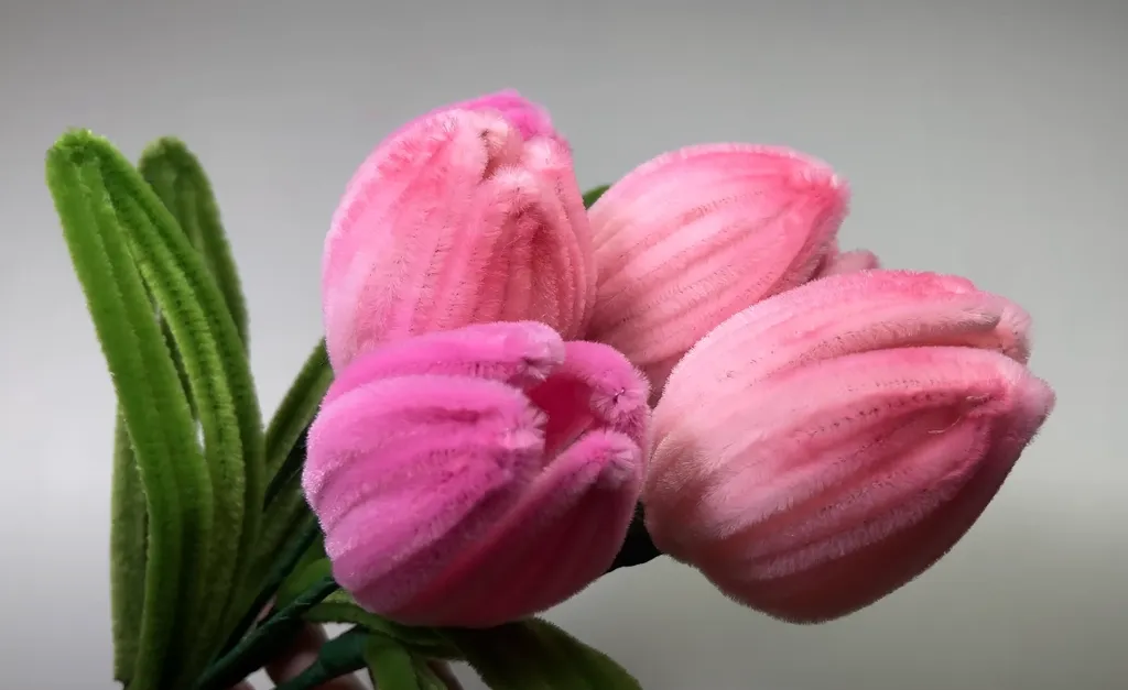 Làm hoa tulip bằng kẽm nhung