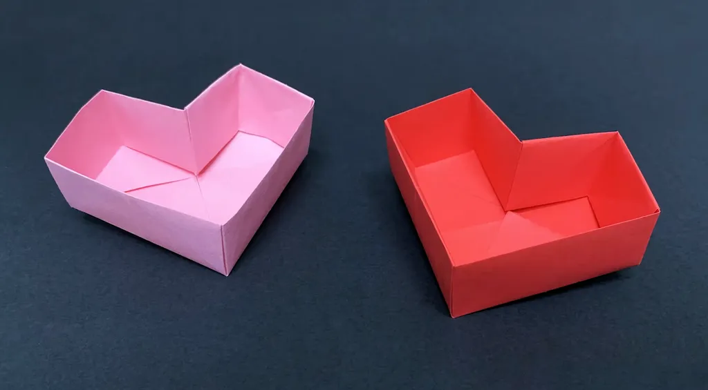 Cách làm hộp giấy origami hình trái tim cực đáng yêu và độc đáo