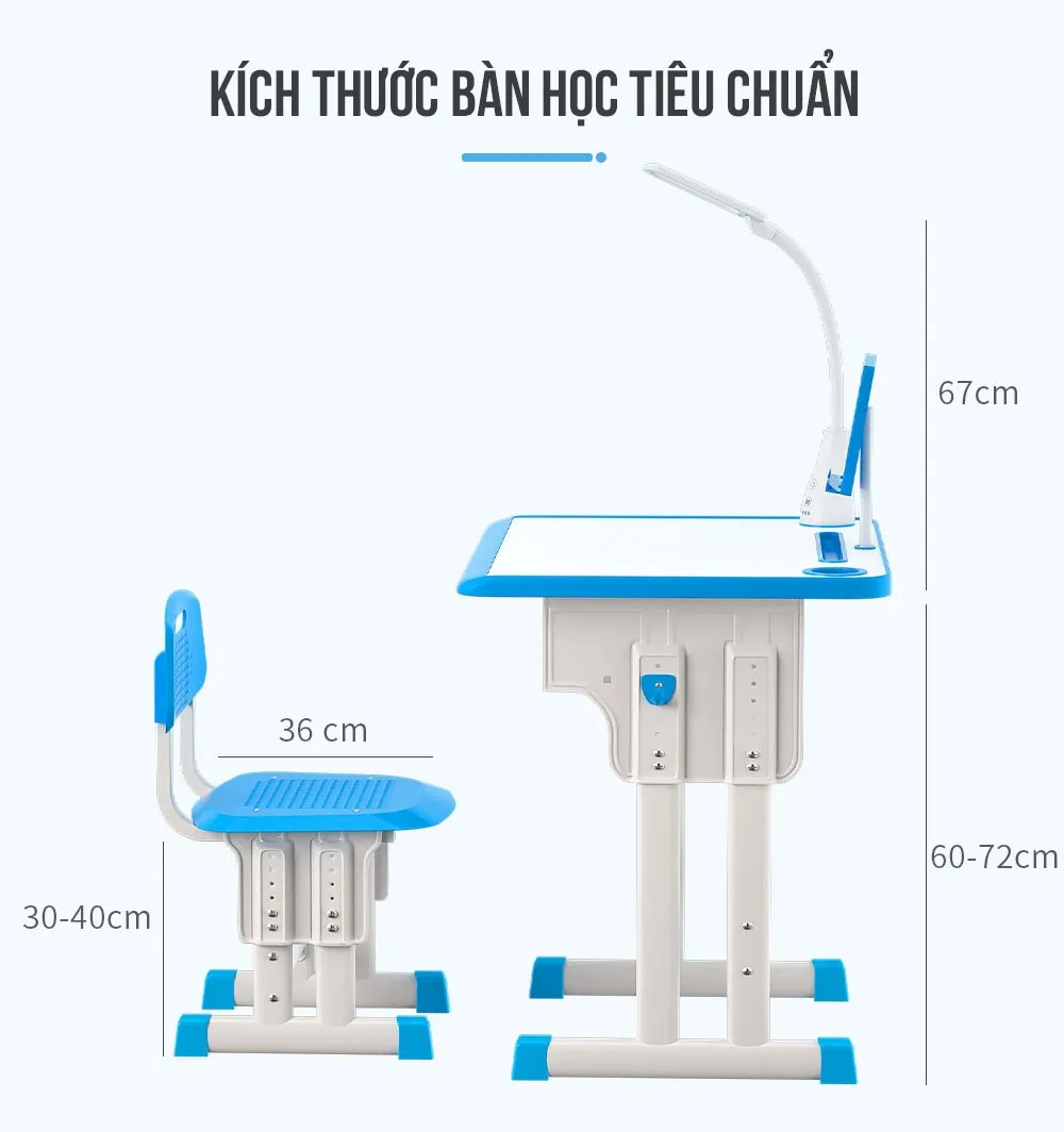 Kích thước bàn học tiêu chuẩn cho các bé trong độ tuổi THCS và THPT