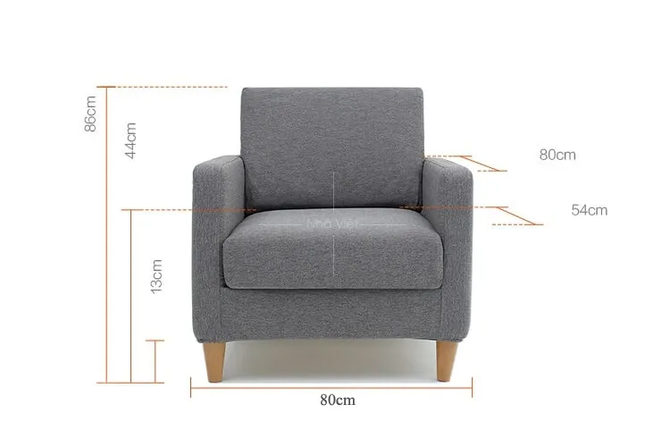 Kích thước ghế sofa đơn tham khảo