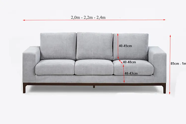 Kích thước ghế sofa văng ba chỗ tham khảo