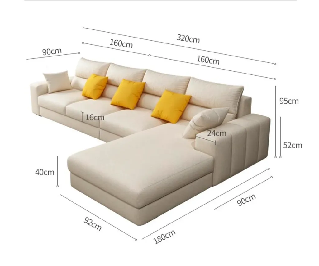 Kích thước sofa văng chữ L thông dụng tham khảo