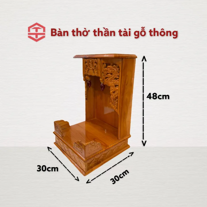 Kích thước bàn thờ ông Địa size nhỏ tham khảo