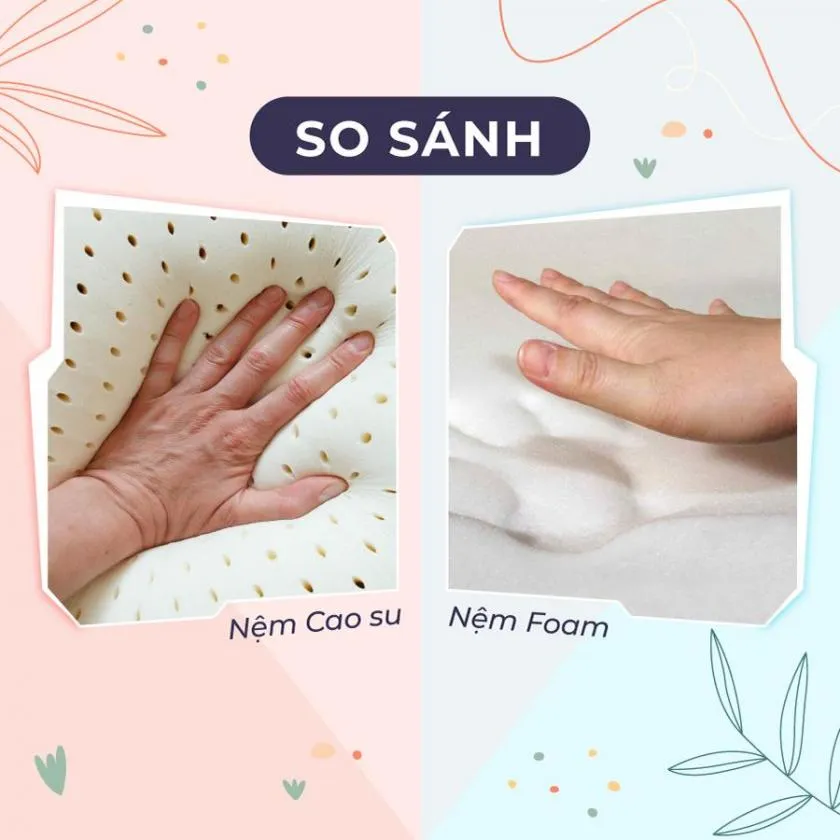 So sánh chi tiết nệm cao su non và nệm foam