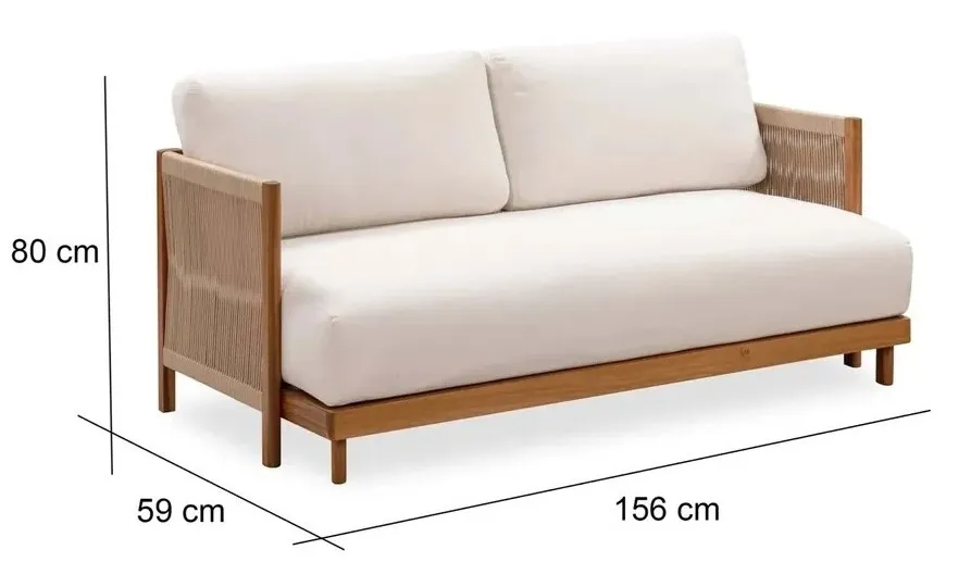 Kích thước ghế sofa văng gỗ 2 chỗ ngồi tham khảo