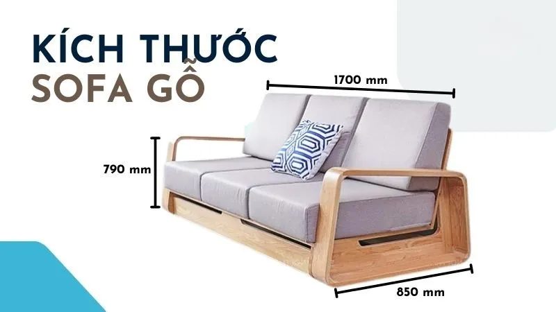 Kích thước ghế sofa văng 3 chỗ ngồi tham khảo