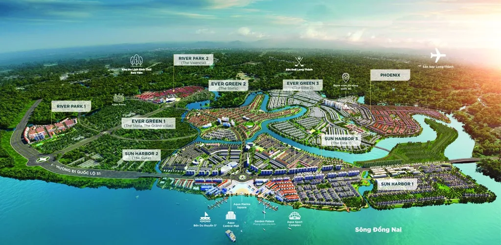 Khu đô thị Aqua City với các phân khu nổi bật