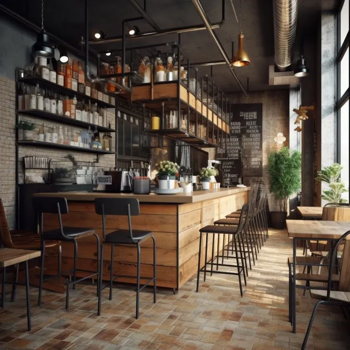 Phong cách nội thất Industrial đặc biệt phù hợp với shophouse Aqua City kinh doanh quán cafe