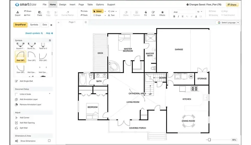 Sử dụng SmartDraw để tạo bảo vẽ mặt bằng
