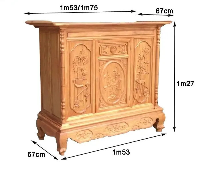 Mẫu tủ thờ có kích thước chuẩn