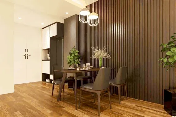 Tường ốp gỗ nhựa