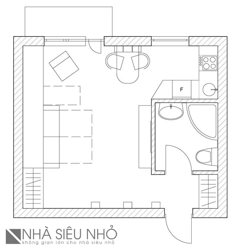 Ý tưởng bố trí nội thất cho nhà trọ 25m2