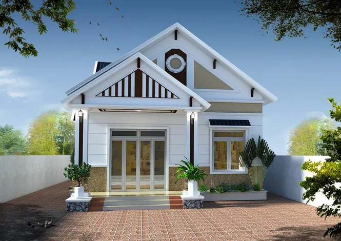 Thiết kế nhà cấp 4 với cửa sổ mang kích thước phù hợp