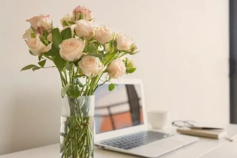 Cắm hoa đẹp cho góc làm việc