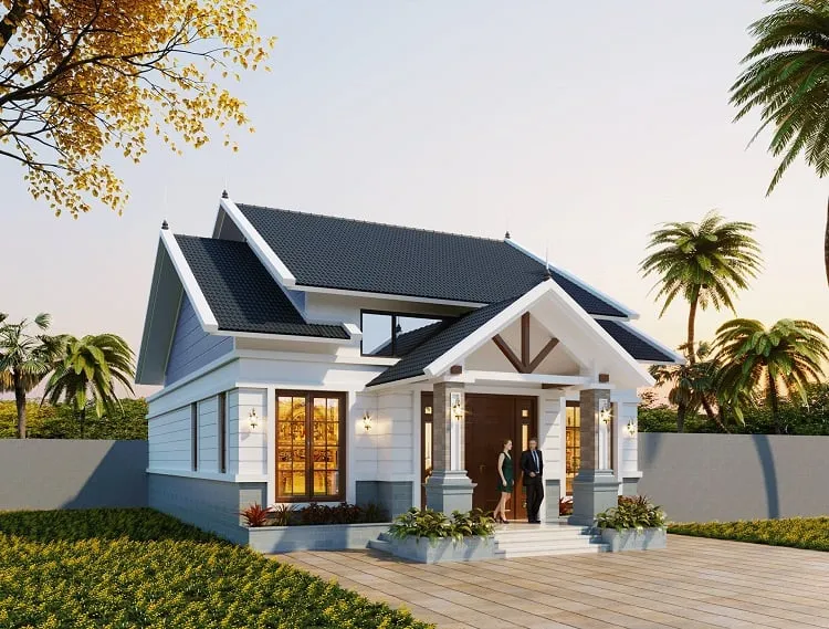 Nhà cấp 4 mái Thái được làm từ những vật liệu xây dựng thông dụng như ngói, gỗ, gạch, bê tông