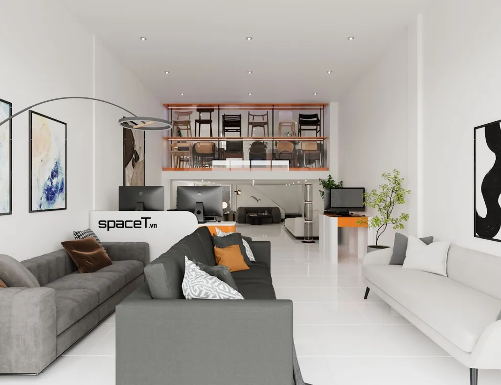 Trải nghiệm các sản phẩm nội thất phòng khách tại tầng trệt của showroom