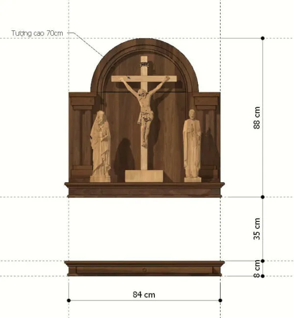 Kích thước bàn thờ Công giáo tiêu chuẩn