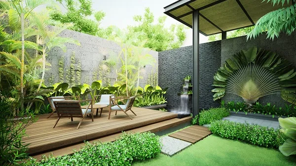 Hoàn thiện không gian sân vườn tiện nghi và xanh mát cho nhà vườn
