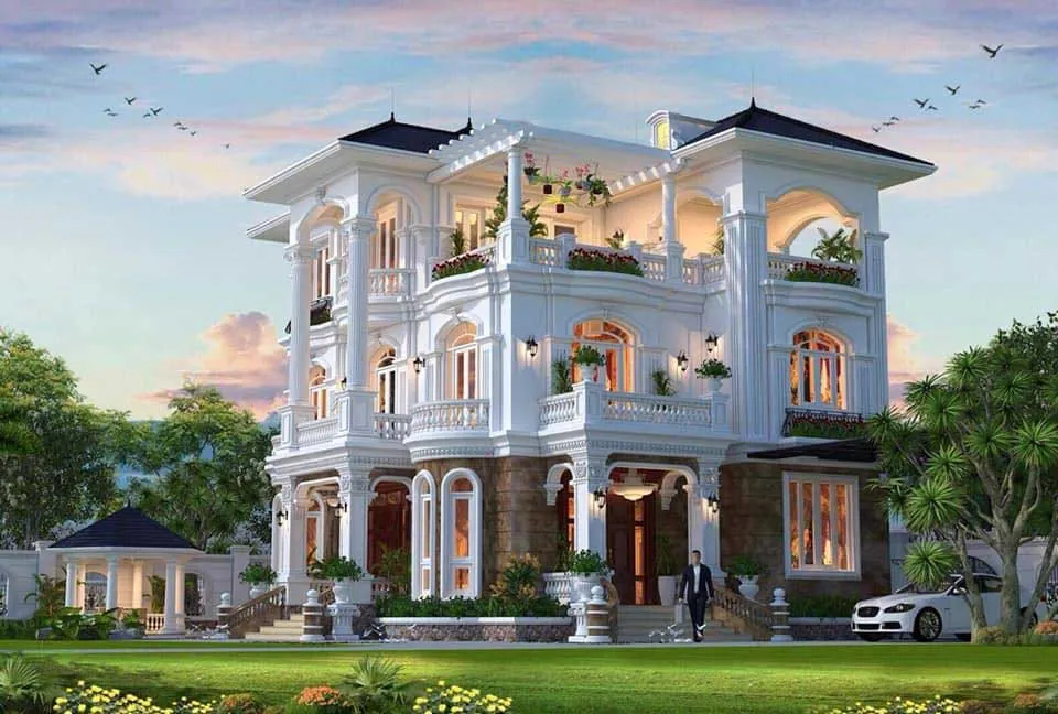 Mẫu nhà vườn cao cấp 3 tầng