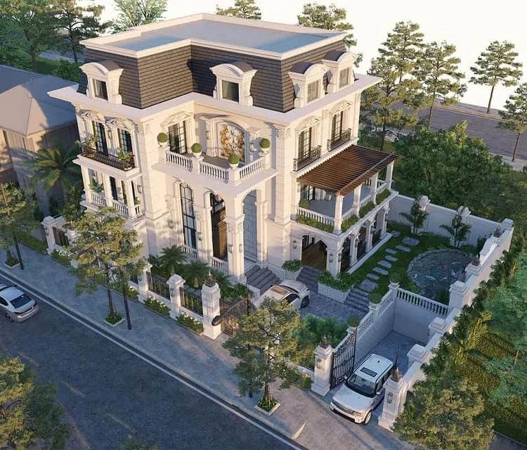 Mẫu biệt thự nhà vườn 3 tầng