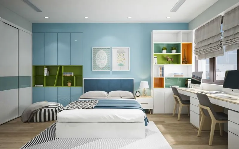 Màu sơn xanh dương hợp với gia chủ mệnh Mộc