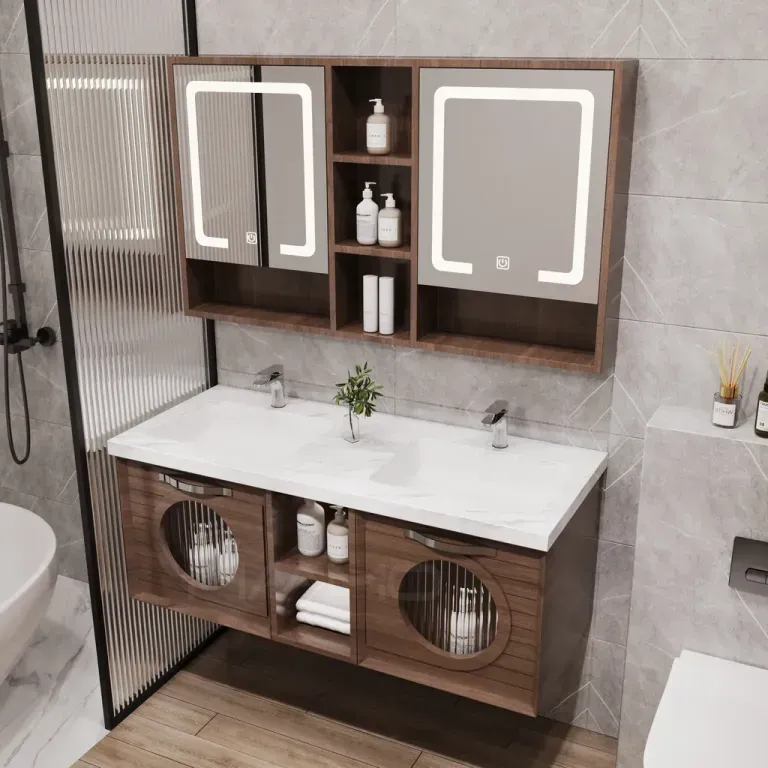 Bộ sản phẩm tủ kệ lavabo và phụ kiện nhà vệ sinh tiện lợi