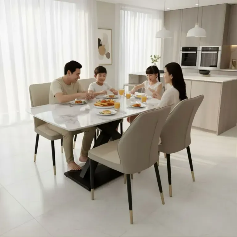 Kích thước bàn ăn chuẩn đảm bảo sự thoải mái khi sử dụng cho cả gia đình