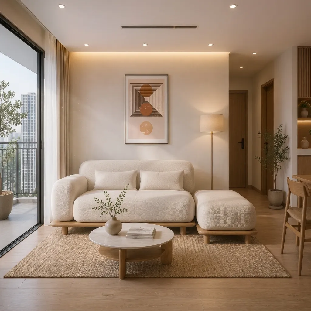 Combo phòng khách FLOW gỗ Oak nhập khẩu Hàn Quốc