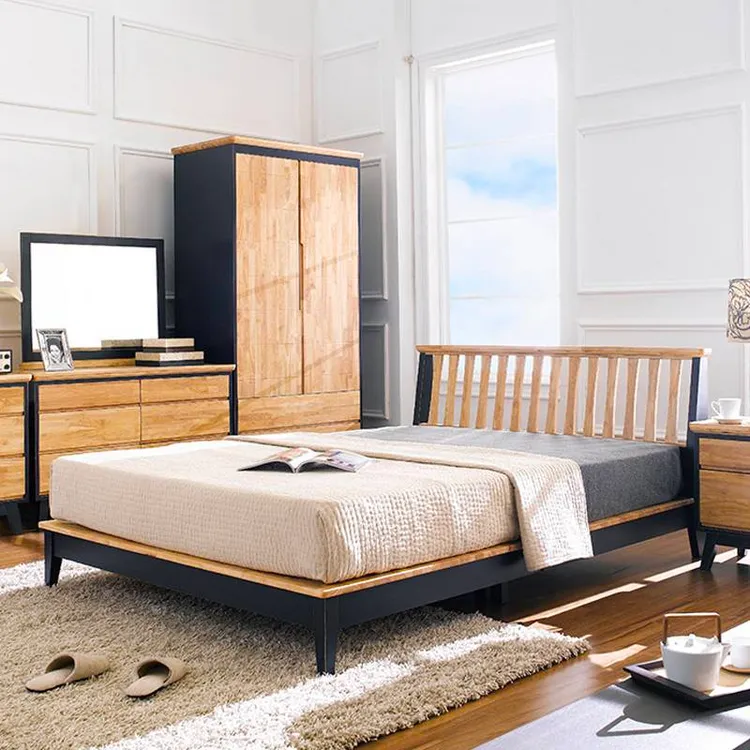 Giường và tủ quần áo bằng gỗ ghép tiện dụng
