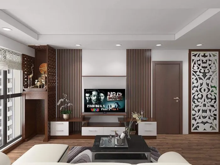 Tấm nhựa PVC làm tủ kệ tivi giả gỗ