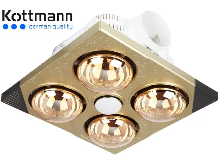 Đèn sưởi nhà tắm âm trần Kottmann 4 bóng có độ bền cao khi sử dụng