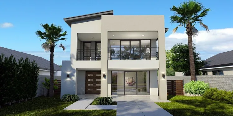 Mẫu nhà 2 tầng nhỏ gọn nhưng đầy tính sang trọng, hiện đại. Thiết kế của nhà giúp tối ưu hóa nhiệt độ và độ ẩm trong nhà, đặc biệt là trong các khu vực có khí hậu nóng ẩm.
