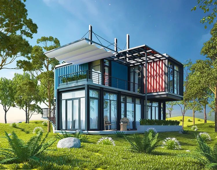 Nhà container xanh cũng có thể được thiết kế với các khu vườn đứng trên mái hoặc tường để tăng cường không gian sống xanh và tạo ra các khu vực nghỉ ngơi ngoài trời.