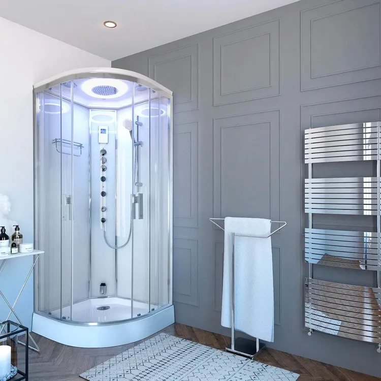 Bồn tắm đứng thường có thiết kế hiện đại, độc đáo và sang trọng, tạo nên một điểm nhấn đặc biệt cho không gian phòng tắm.