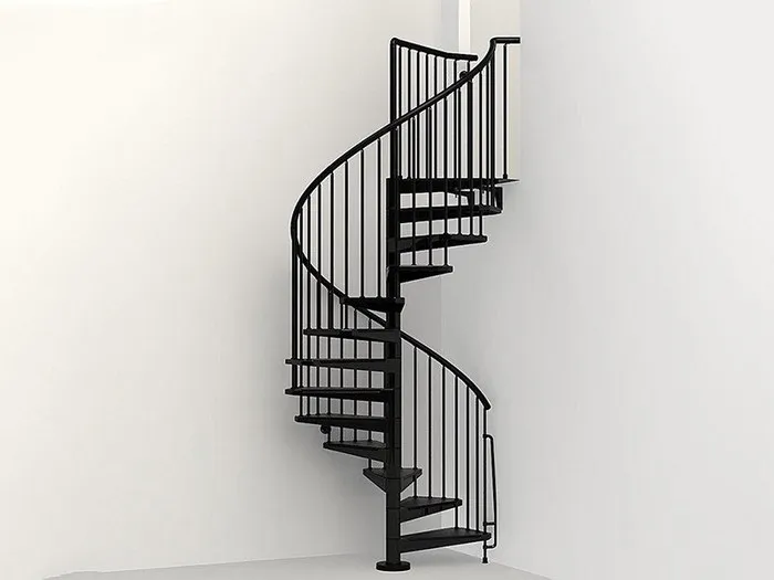 Cầu thang sắt đẹp hình xoắn ốc được sử dụng cho không gian có diện tích hẹp