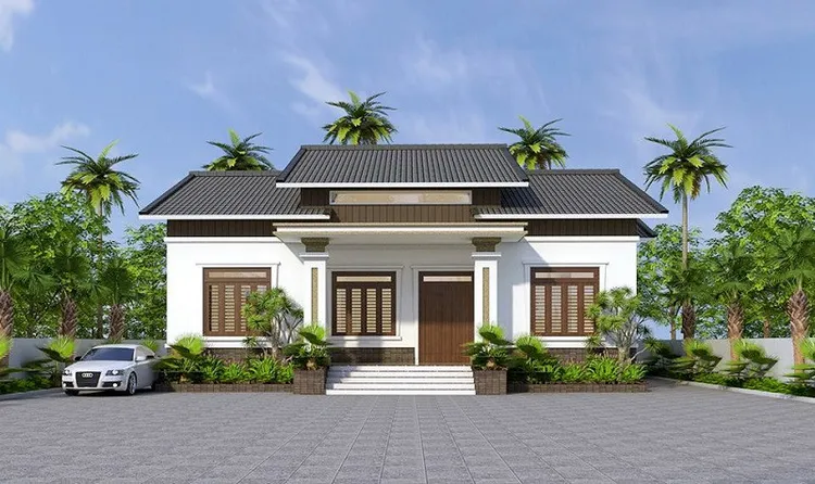 Với việc sử dụng các vật liệu tự nhiên như gỗ, đá và gạch lát sang trọng, các biệt thự sân vườn mái Nhật tạo ra một không gian sống đẳng cấp và thoải mái.