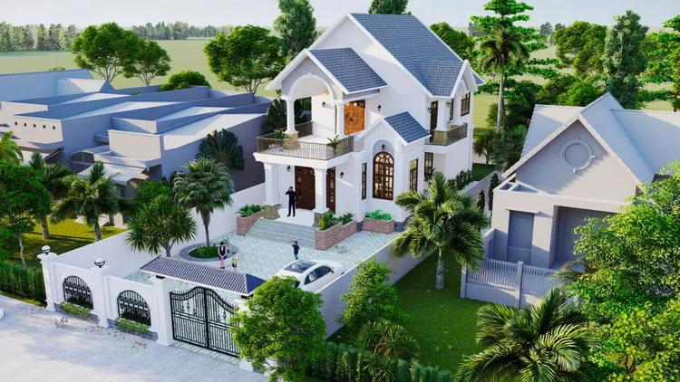 Tham khảo chi phí xây dựng nhà mái thái 2 tầng