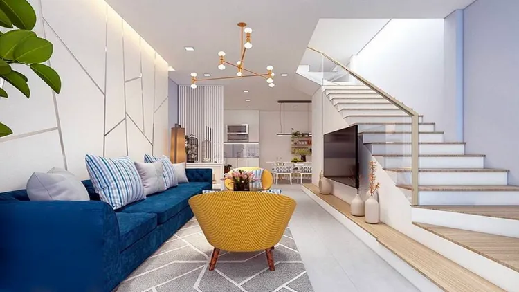 Các chi tiết trong mẫu thiết kế phòng khách đều rất bắt mắt và có điểm thu hút của riêng nó.