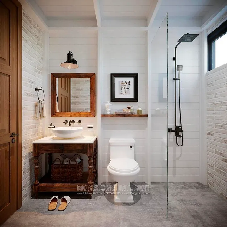 Để thiết kế phòng tắm 4m2 đẹp, bạn nên hạn chế sử dụng nhiều họa tiết và màu sắc, tránh làm cho không gian phòng tắm trở nên tù túng và chật hẹp.