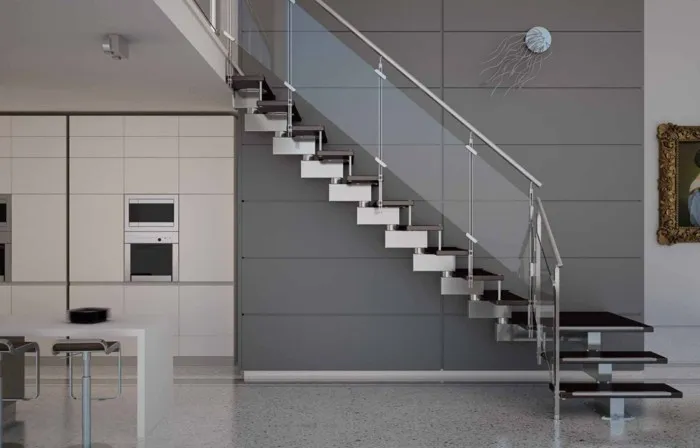 Cầu thang inox có ba bộ phận chính và được phân loại dựa trên kiểu dáng