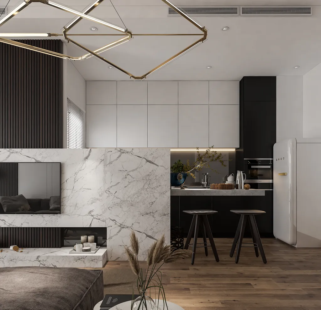 Ý tưởng thiết kế nội thất chung cư 2 phòng ngủ Sarimi Sala hiện đại tinh tế