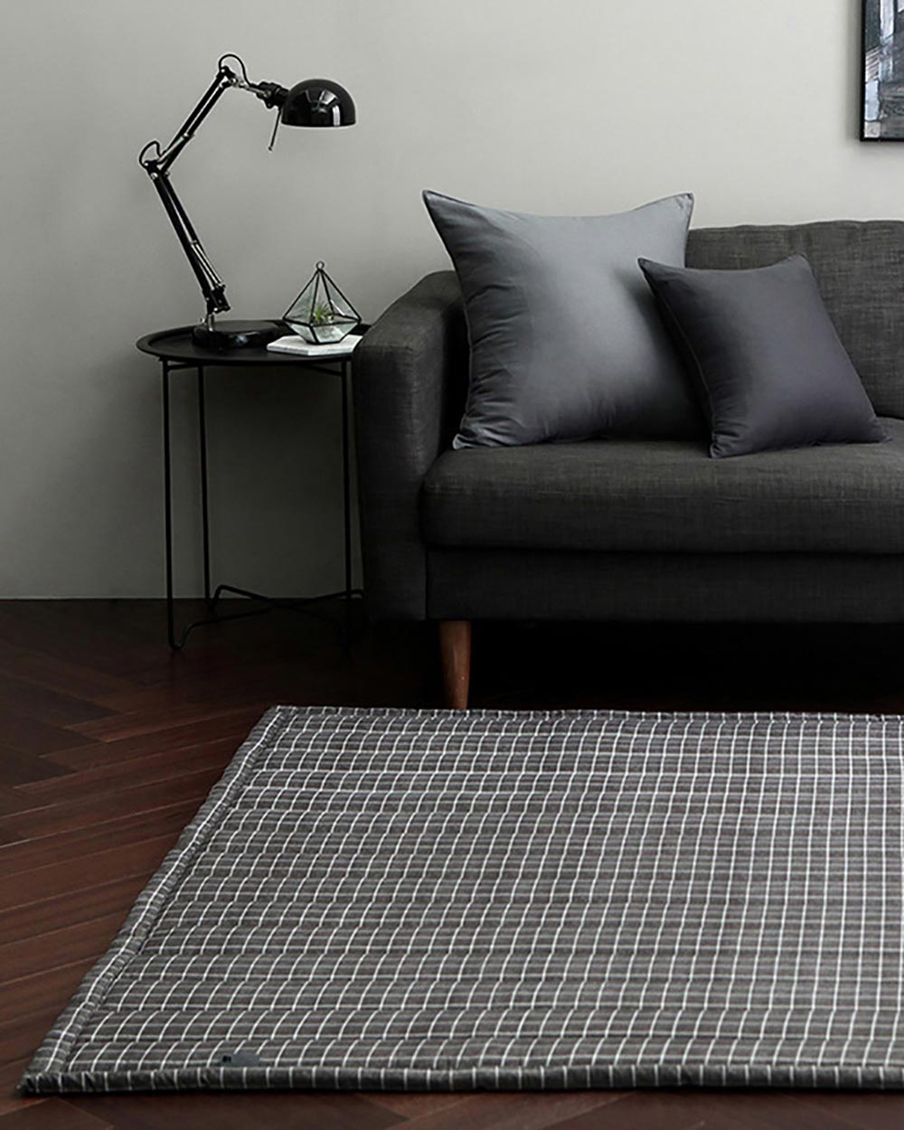 Tấm Trải More Check Rug Xám