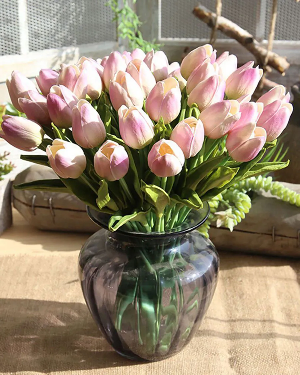 Set 10 Cành Hoa Tulip Tím Nhạt