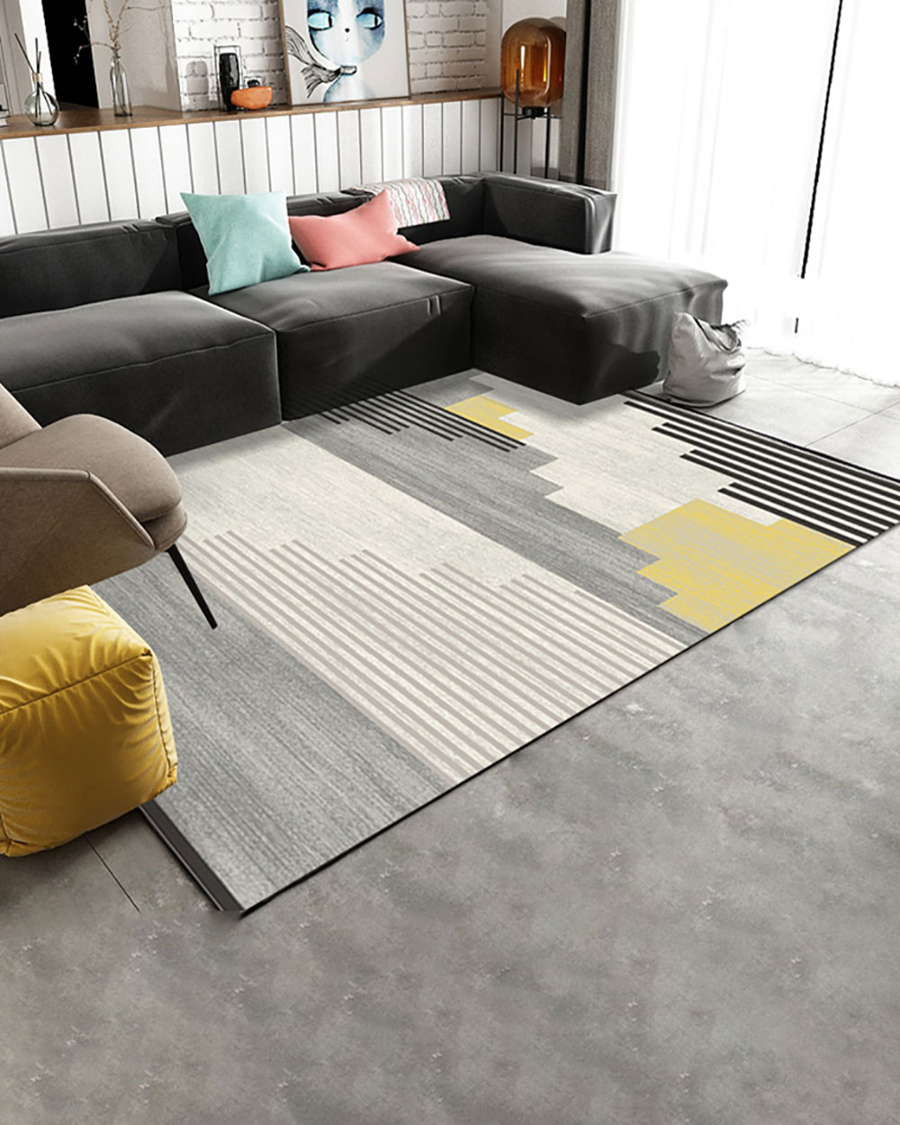 Thảm Yellow Grey