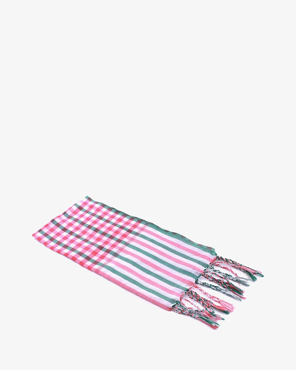 Khăn Rằn Mix Green Pink Stripe