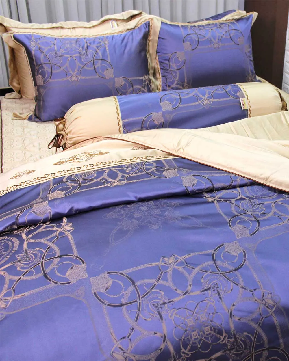 Bộ Chăn Ga Gối Chần Gòn Xanh Kem