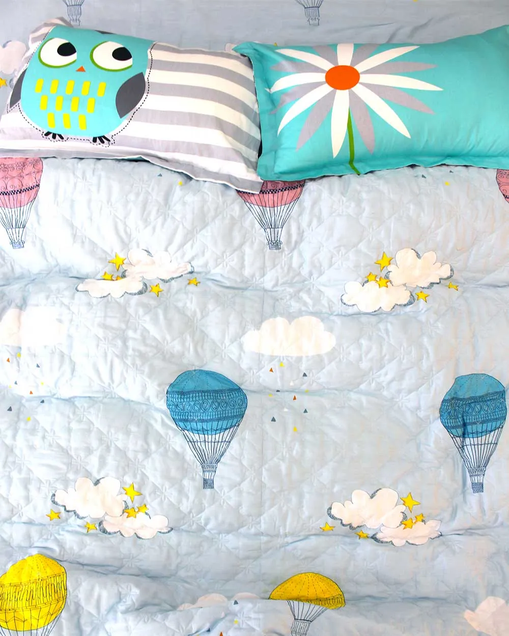 Bộ Ga Gối Cotton Khinh Khí Cầu